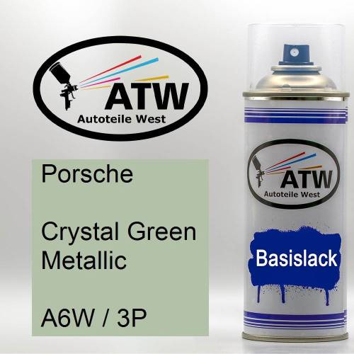 Porsche, Crystal Green Metallic, A6W / 3P: 400ml Sprühdose, von ATW Autoteile West.
